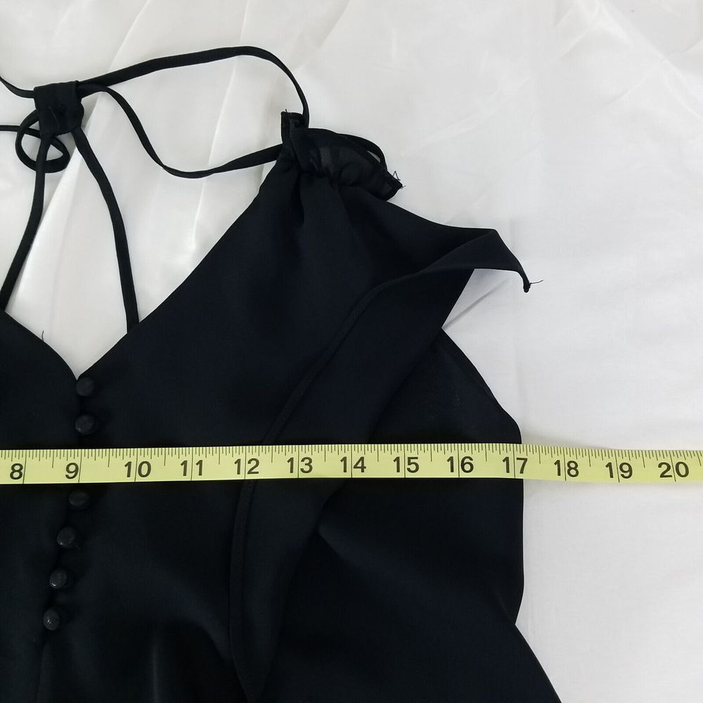 Charisma Shirt Womens Medium Black Top Sheer Sleeveless V Neck Strappy Back - Picture 4 of 9